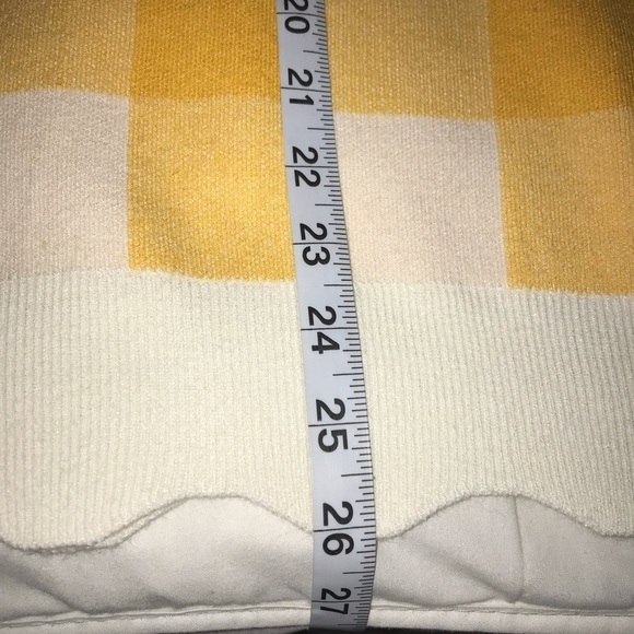 Moth Sweater Anthropologie Yellow White Check Gingham Plaid Scalloped He… - Picture 9 of 11